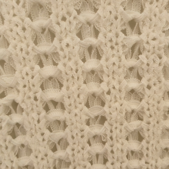 Unbranded Sz M/L White Open Knit Waterfall Cardigan Coastal Boho Ethereal Layer - Picture 5 of 15